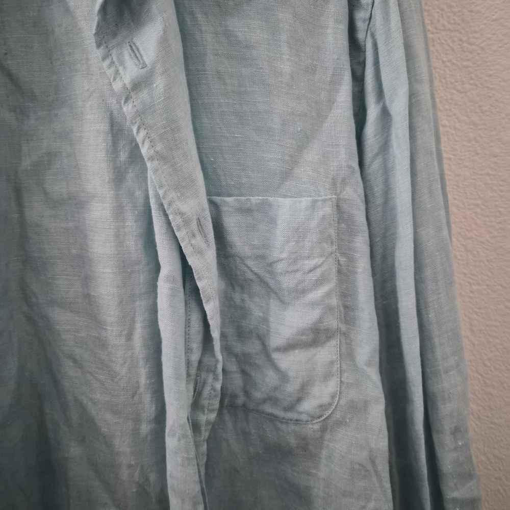 Uniqlo Mint Green Linen Shirt - Picture 2 of 5